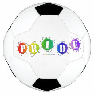 SlipperyJoe's rainbow coloured pride sign bursts w Football