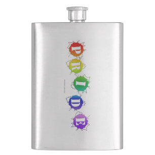 SlipperyJoe's rainbow coloured pride sign bursts w Hip Flask