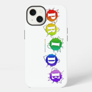 SlipperyJoe's rainbow coloured pride sign bursts w iPhone 13 Case