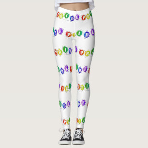SlipperyJoe's rainbow coloured pride sign bursts w Leggings