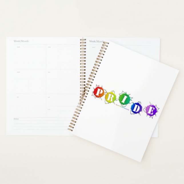 SlipperyJoe's rainbow coloured pride sign bursts w Planner (Display)