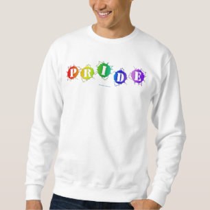 SlipperyJoe's rainbow coloured pride sign bursts w Sweatshirt