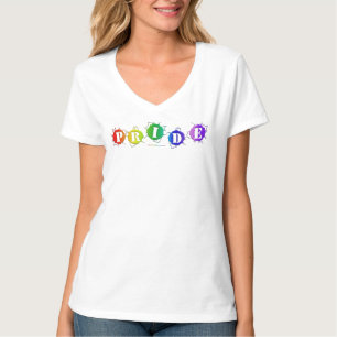 SlipperyJoe's rainbow coloured pride sign bursts w T-Shirt