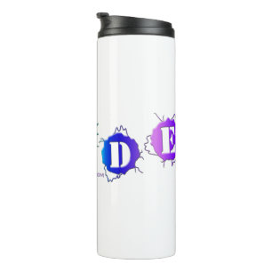 SlipperyJoe's rainbow coloured pride sign bursts w Thermal Tumbler