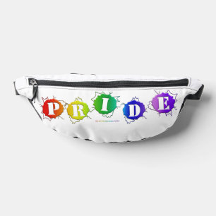 SlipperyJoe's rainbow coloured pride sign word thr Bum Bags