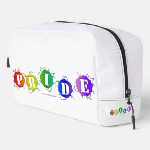 SlipperyJoe's rainbow coloured pride sign word thr Dopp Kit