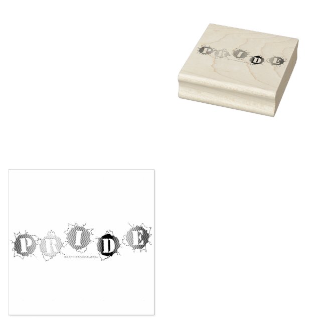 SlipperyJoe's rainbow coloured pride sign word thr Rubber Stamp (Stamped)