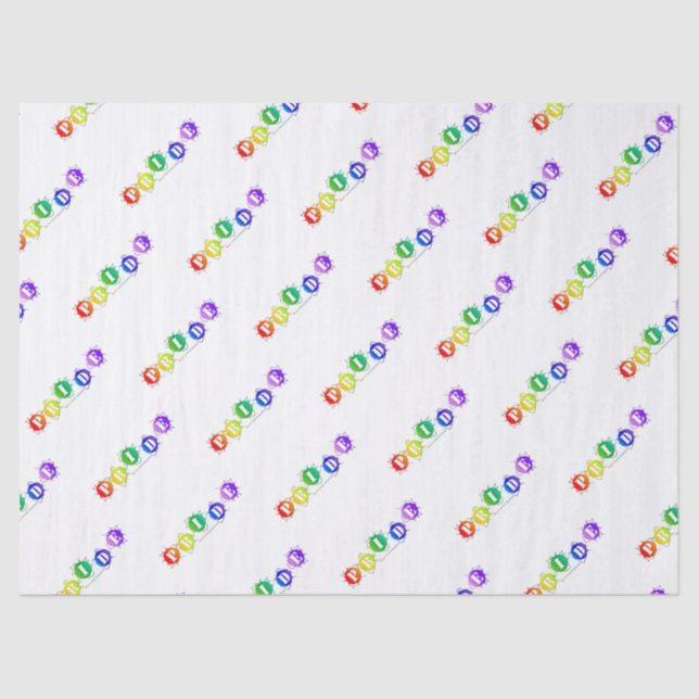 SlipperyJoe's rainbow coloured pride sign word thr Tissue Paper (Front)