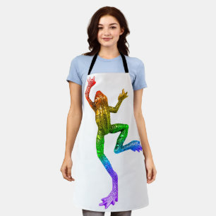 SlipperyJoe's rainbow gradient frog vibrant amphib Apron