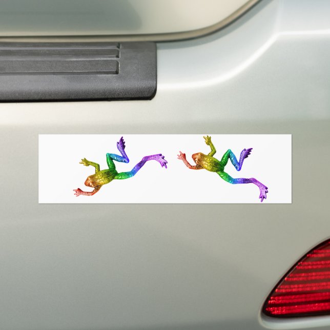SlipperyJoe's rainbow gradient frog vibrant amphib Bumper Sticker (On Car)
