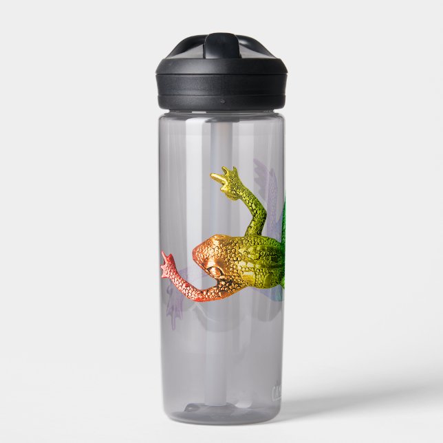 SlipperyJoe's rainbow gradient frog vibrant amphib Water Bottle (Front)