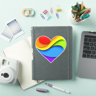 SlipperyJoe's rainbow layered heart shape red oran