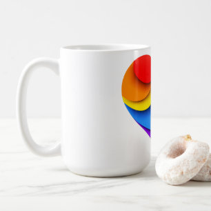 SlipperyJoe's rainbow layered heart shape red oran Coffee Mug