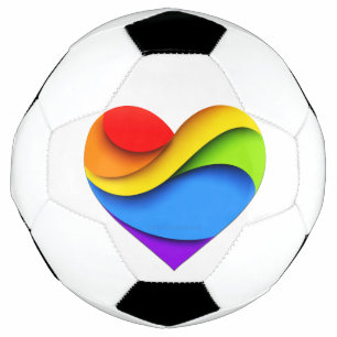 SlipperyJoe's rainbow layered heart shape red oran Football