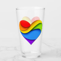 SlipperyJoe's rainbow layered heart shape red oran