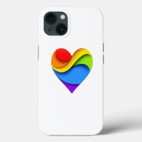 SlipperyJoe's rainbow layered heart shape red oran