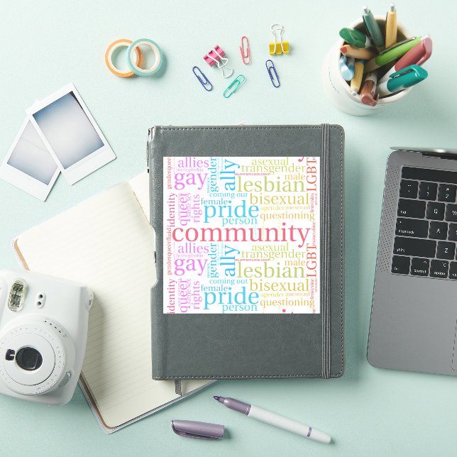 SlipperyJoe's rainbow LGBTQ+ community word cloud  (iPad Cover)