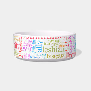 SlipperyJoe's rainbow LGBTQ+ community word cloud Bowl
