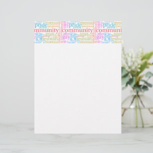 SlipperyJoe's rainbow LGBTQ+ community word cloud Custom Letterhead