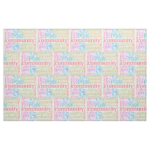 SlipperyJoe's rainbow LGBTQ+ community word cloud Fabric