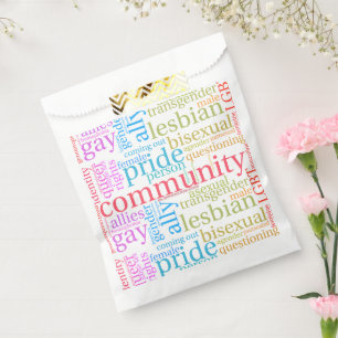 SlipperyJoe's rainbow LGBTQ+ community word cloud Favour Bags