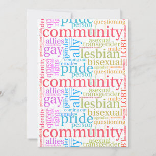 SlipperyJoe's rainbow LGBTQ+ community word cloud  Holiday Card