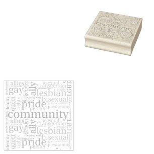 SlipperyJoe's rainbow LGBTQ+ community word cloud  Rubber Stamp