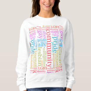 SlipperyJoe's rainbow LGBTQ+ community word cloud Sweatshirt