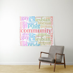 SlipperyJoe's rainbow LGBTQ+ community word cloud  Tapestry