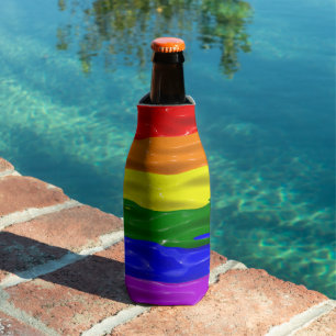 SlipperyJoe's rainbow pride colours glossy liquid  Bottle Cooler