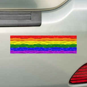 SlipperyJoe's rainbow pride colours glossy liquid  Bumper Sticker
