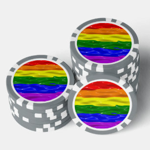 SlipperyJoe's rainbow pride colours glossy liquid  Poker Chips