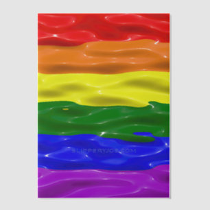 SlipperyJoe's rainbow pride colours glossy liquid  Vellum Invitations