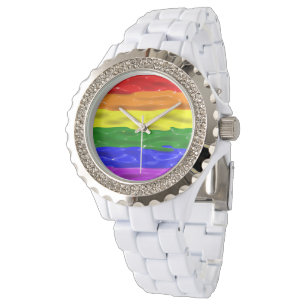 SlipperyJoe's rainbow pride colours glossy liquid  Watch