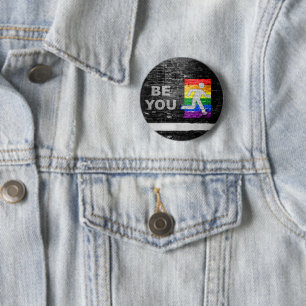SlipperyJoe's rainbow pride colours panel urban st 6 Cm Round Badge