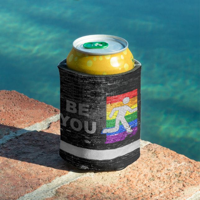 SlipperyJoe's rainbow pride colours panel urban st Can Cooler (In Situ Pool)