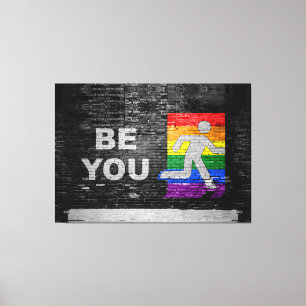 SlipperyJoe's rainbow pride colours panel urban st Canvas Print