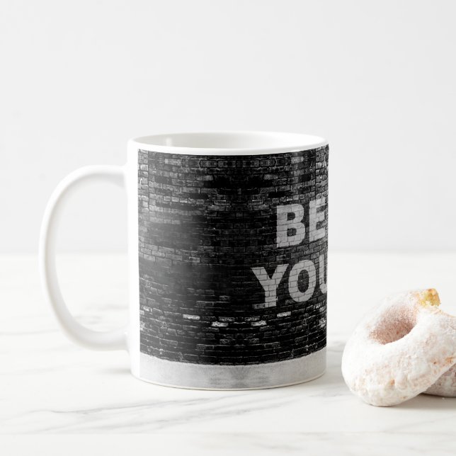 SlipperyJoe's rainbow pride colours panel urban st Coffee Mug (With Donut)