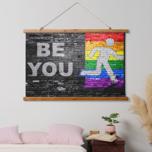 SlipperyJoe's rainbow pride colours panel urban st Hanging Tapestry