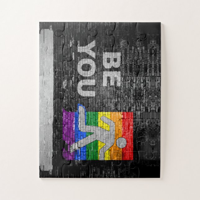 SlipperyJoe's rainbow pride colours panel urban st Jigsaw Puzzle (Vertical)