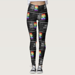SlipperyJoe's rainbow pride colours panel urban st Leggings