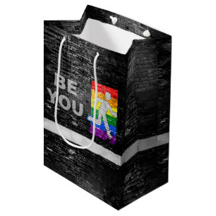 SlipperyJoe's rainbow pride colours panel urban st Medium Gift Bag