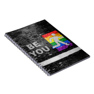 SlipperyJoe's rainbow pride colours panel urban st Notebook
