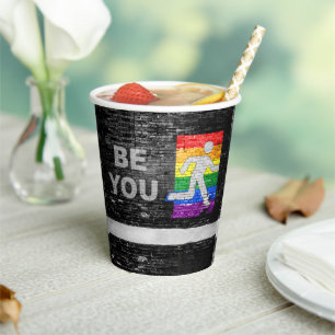 SlipperyJoe's rainbow pride colours panel urban st Paper Cups