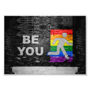 SlipperyJoe's rainbow pride colours panel urban st Photo Print