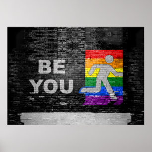 SlipperyJoe's rainbow pride colours panel urban st Poster