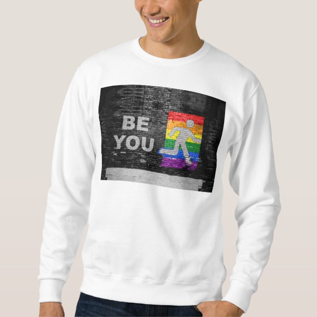 SlipperyJoe's rainbow pride colours panel urban st Sweatshirt (Front)