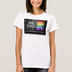 SlipperyJoe's rainbow pride colours panel urban st T-Shirt