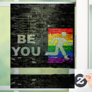 SlipperyJoe's rainbow pride colours panel urban st Window Cling
