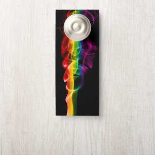 SlipperyJoe's Rainbow smoke vapor ripple rainbow c Door Hanger